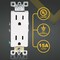 Faith Duplex Straight Blade Receptacle, 5-15R, 15 A, 125V AC, 2 Pole, 3 Wire, Grounded SSRE1-WH-10 - alternate 3